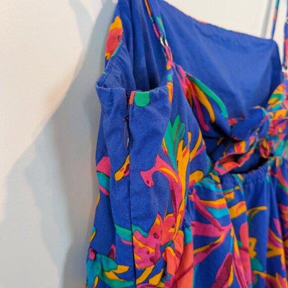 J. Crew Top Size 8 Tropical Floral Tie-back Strappy Flowy Spaghetti Strap #BQ035 - Picture 11 of 16